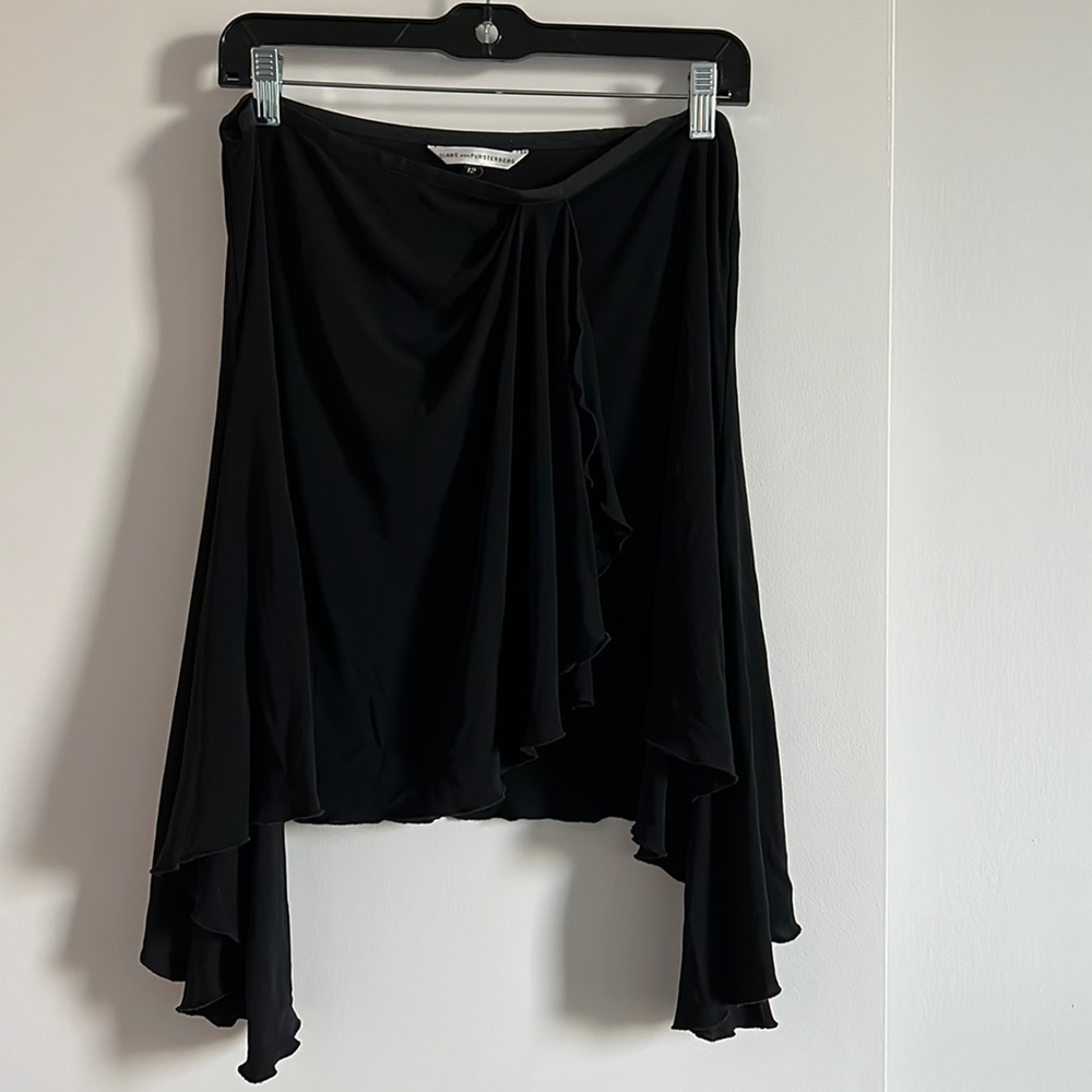 Diane Von Furstenberg Black High Low Skirt